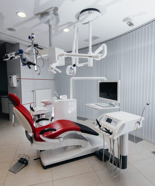 Beautiful white dental office with new modern equipment