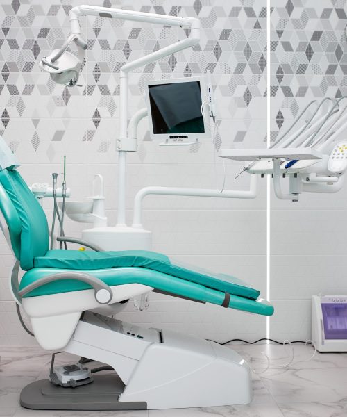 Interior of a dentist's office and special equipment.